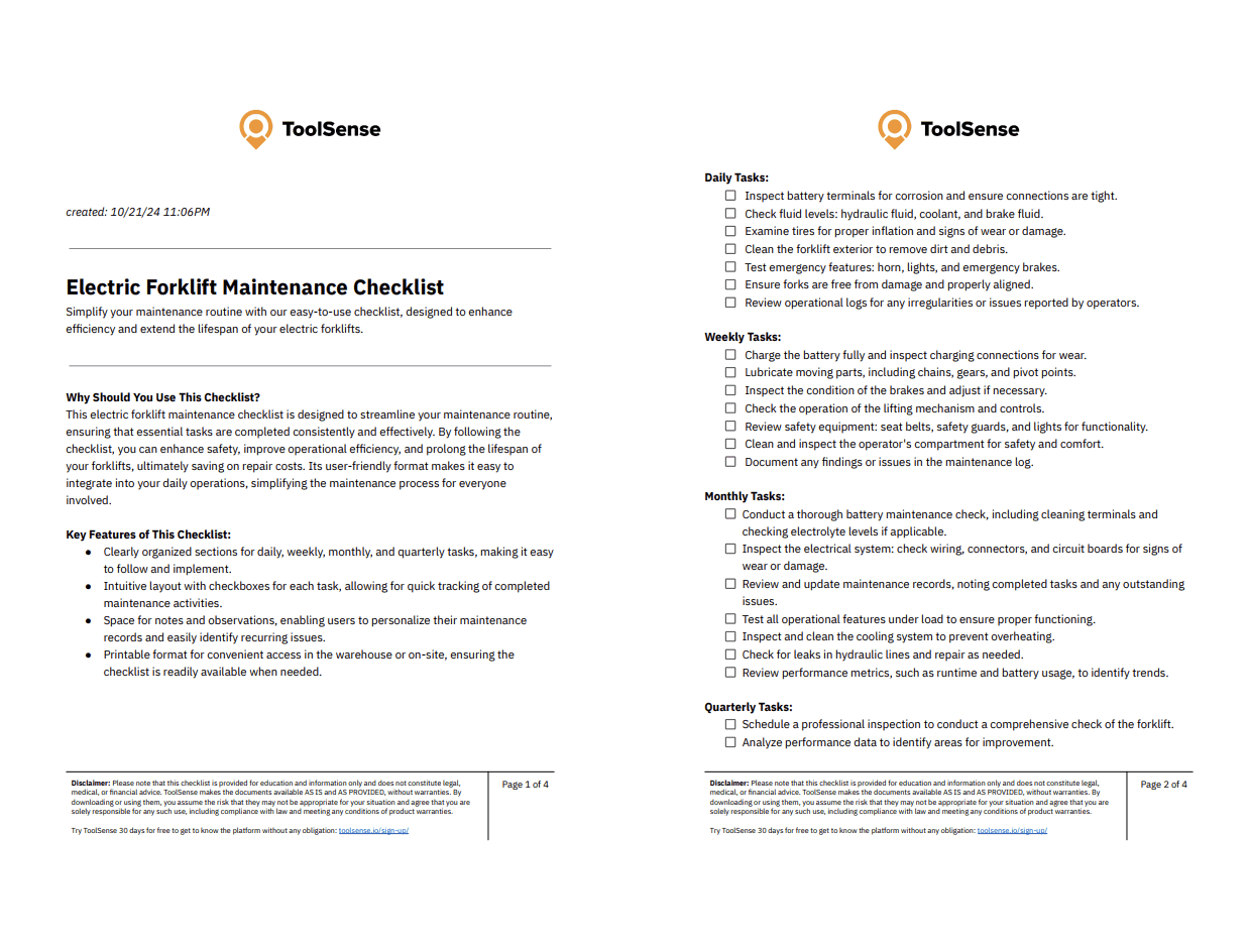 The Ultimate Electric Forklift Maintenance Checklist for Optimal Performance and Longevity
