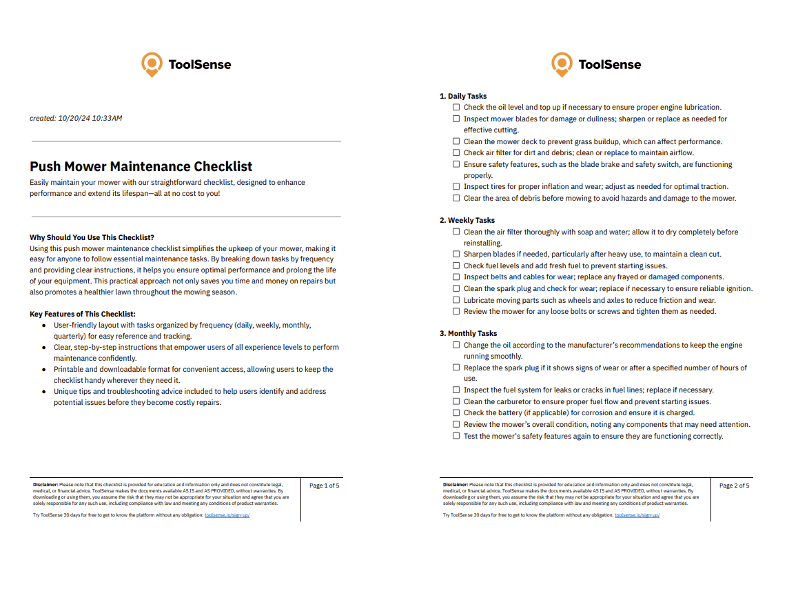 The Complete Push Mower Maintenance Checklist for Easy Lawn Care