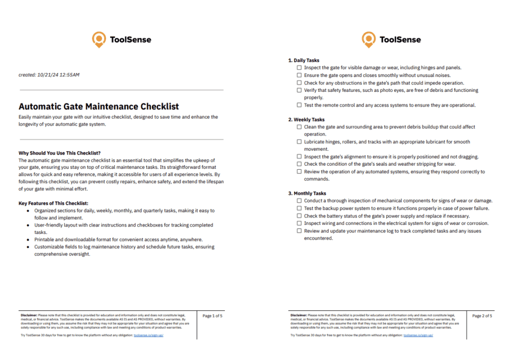 Maximize Your Gate's Performance with the Ultimate Automatic Gate Maintenance Checklist