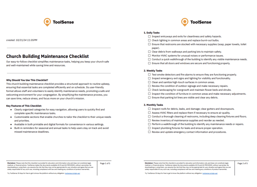 Essential Church Building Maintenance Checklist for Effective Facility Management